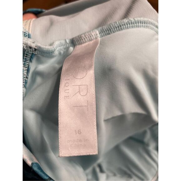 Sport by Cacique size 16 low impact no wire Sports Bra blue floral mesh - Picture 5 of 7